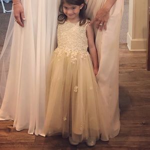 A-line Princess Tea-length Flower Girl Dress